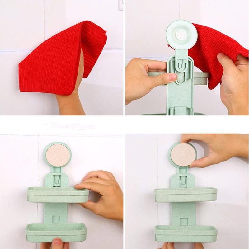 Double Layer Bathroom Soap Holder, Kitchen Dish Soap Stand, Wall-Mounted Kitchen Sponge Drain Holder Double Layer Bathroom Soap Holder, Kitchen Dish Soap Stand, Wall-Mounted Kitchen Sponge Drain Holder